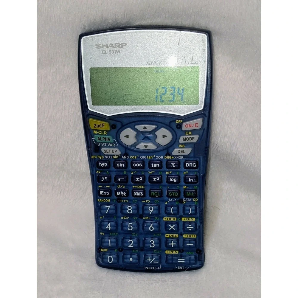Sharp EL-531W Advanced D.A.L. Scientific Calculator Translucent Blue‎